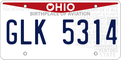 OH license plate GLK5314