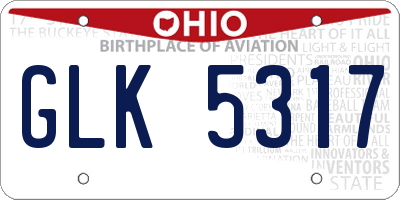OH license plate GLK5317
