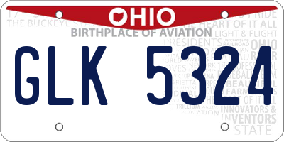 OH license plate GLK5324