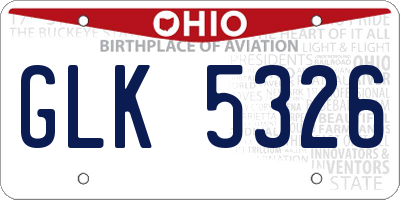 OH license plate GLK5326