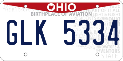 OH license plate GLK5334