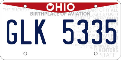 OH license plate GLK5335