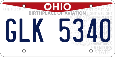 OH license plate GLK5340