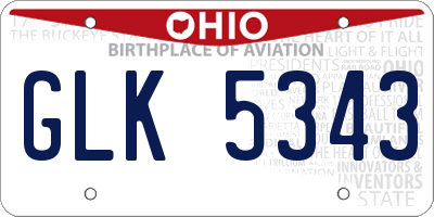 OH license plate GLK5343