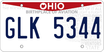 OH license plate GLK5344