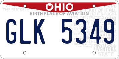 OH license plate GLK5349