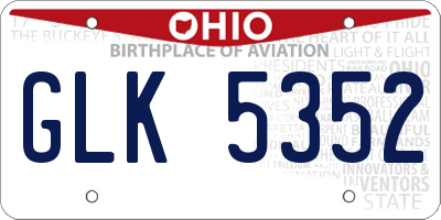 OH license plate GLK5352