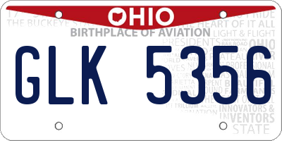 OH license plate GLK5356