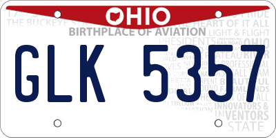 OH license plate GLK5357