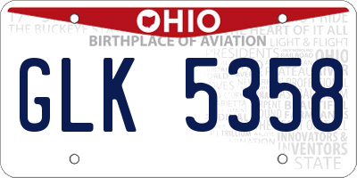 OH license plate GLK5358