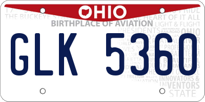 OH license plate GLK5360