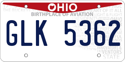 OH license plate GLK5362