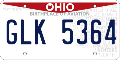 OH license plate GLK5364