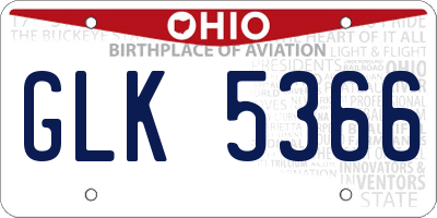 OH license plate GLK5366