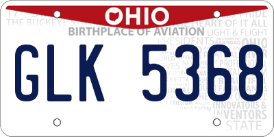 OH license plate GLK5368