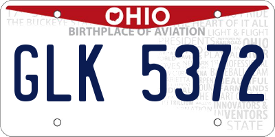 OH license plate GLK5372