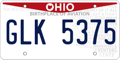 OH license plate GLK5375