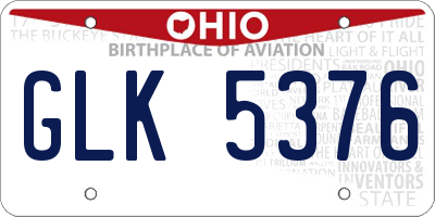 OH license plate GLK5376