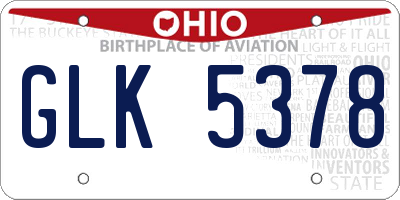 OH license plate GLK5378
