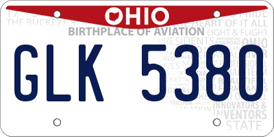 OH license plate GLK5380