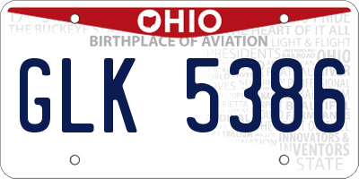 OH license plate GLK5386