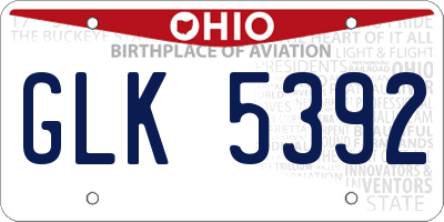 OH license plate GLK5392