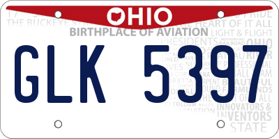 OH license plate GLK5397