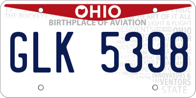 OH license plate GLK5398