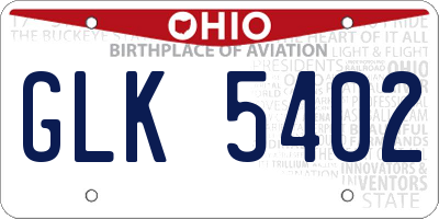 OH license plate GLK5402