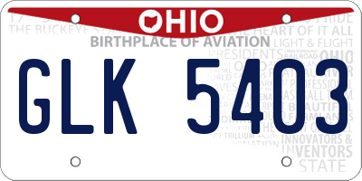 OH license plate GLK5403