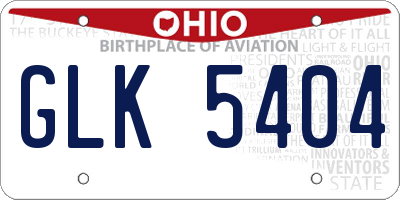 OH license plate GLK5404