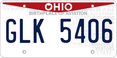 OH license plate GLK5406