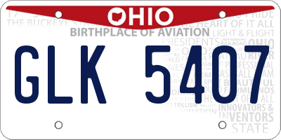 OH license plate GLK5407