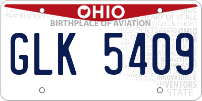 OH license plate GLK5409