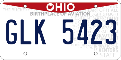 OH license plate GLK5423