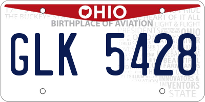 OH license plate GLK5428