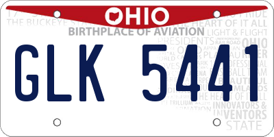 OH license plate GLK5441
