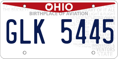 OH license plate GLK5445