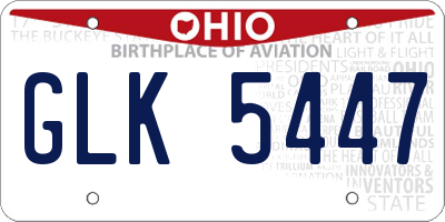 OH license plate GLK5447