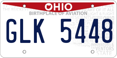 OH license plate GLK5448