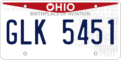 OH license plate GLK5451