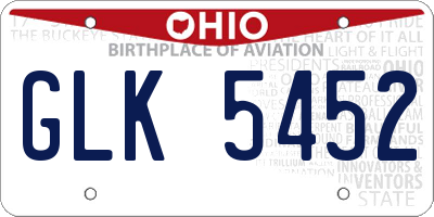 OH license plate GLK5452