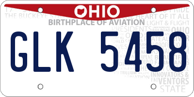 OH license plate GLK5458