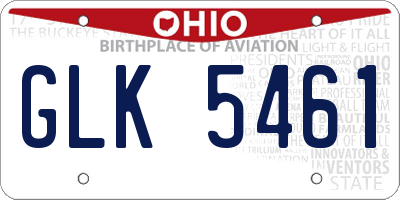 OH license plate GLK5461