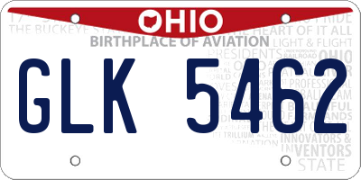 OH license plate GLK5462