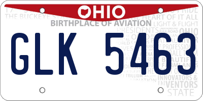 OH license plate GLK5463