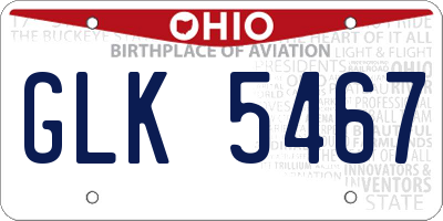 OH license plate GLK5467