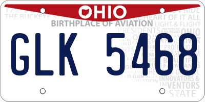 OH license plate GLK5468