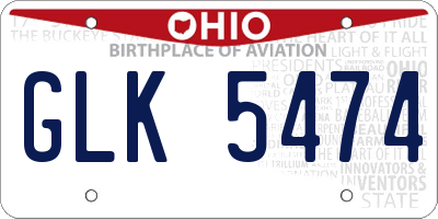 OH license plate GLK5474