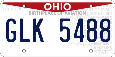 OH license plate GLK5488